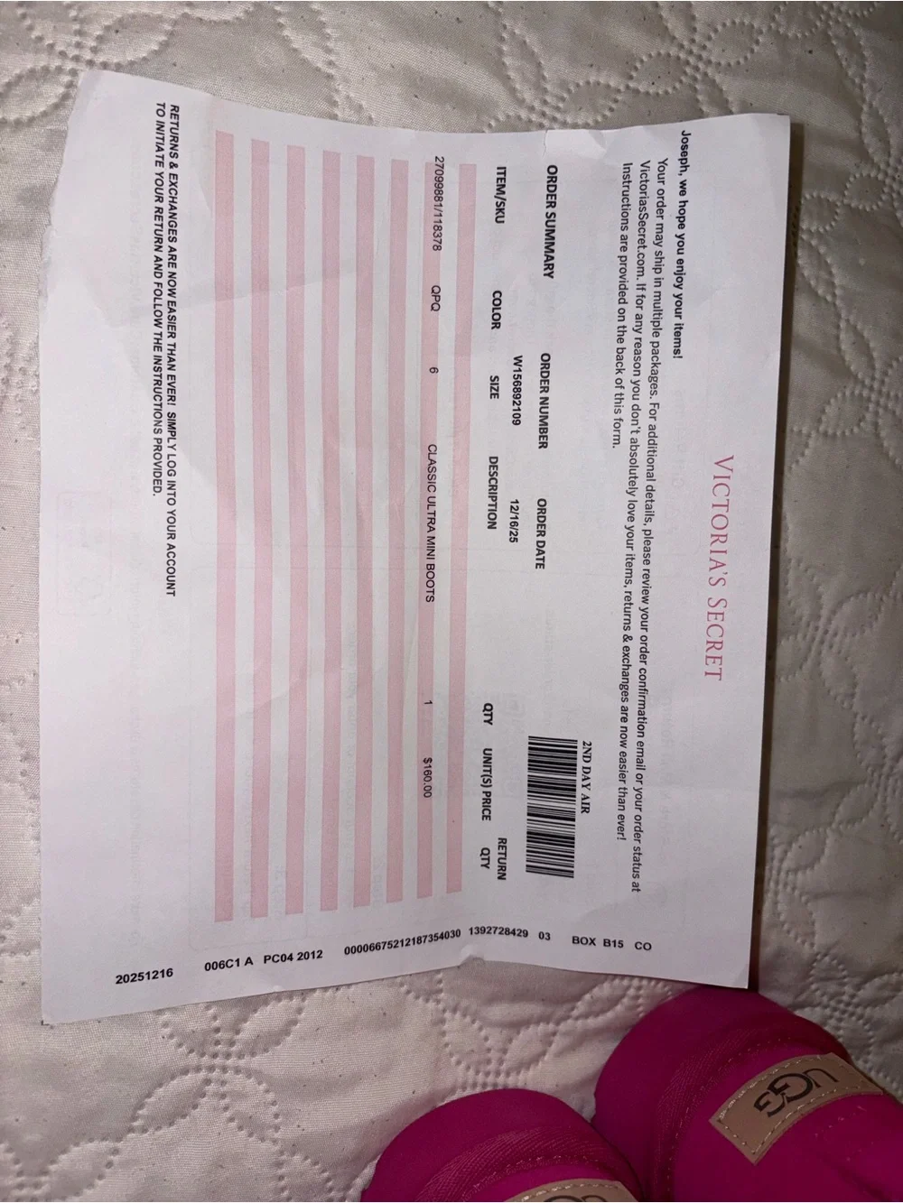 Victoria's Secret Hot Pink Kids Suede Boot